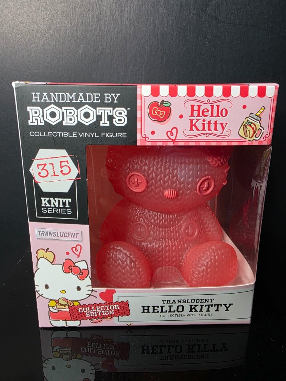 Hello Kitty Handmade By Robots Translucent Vinyl Figure Knit Series #315 NEW